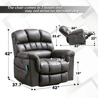 Ebello Canapé releveur électrique en microsuède avec fauteuil de massage