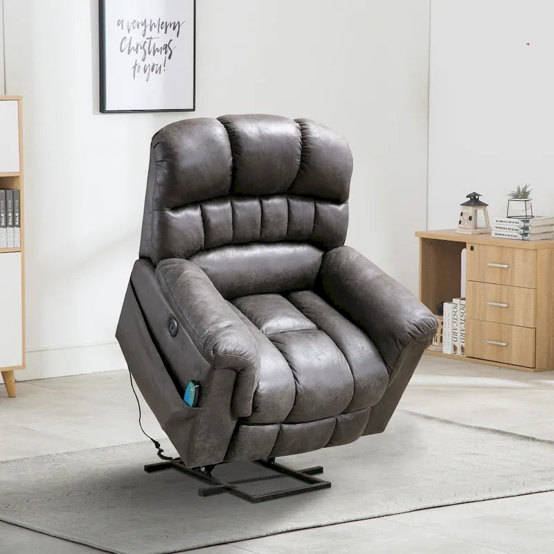 Ebello Canapé releveur électrique en microsuède avec fauteuil de massage
