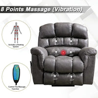 Ebello Canapé releveur électrique en microsuède avec fauteuil de massage