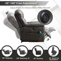 Ebello Canapé releveur électrique en microsuède avec fauteuil de massage