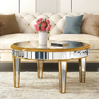Table basse ronde Table d'appoint miroir