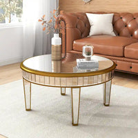 Table basse ronde Table d'appoint miroir