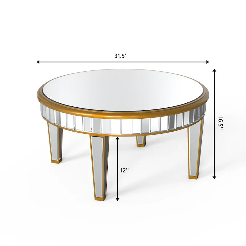 Table basse ronde Table d'appoint miroir