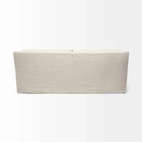 Canapé déhoussable en tissu beige Denly avec coussins de dossier à double empilement - 92,5 larg. x 38,2 prof. x 34,5 haut.