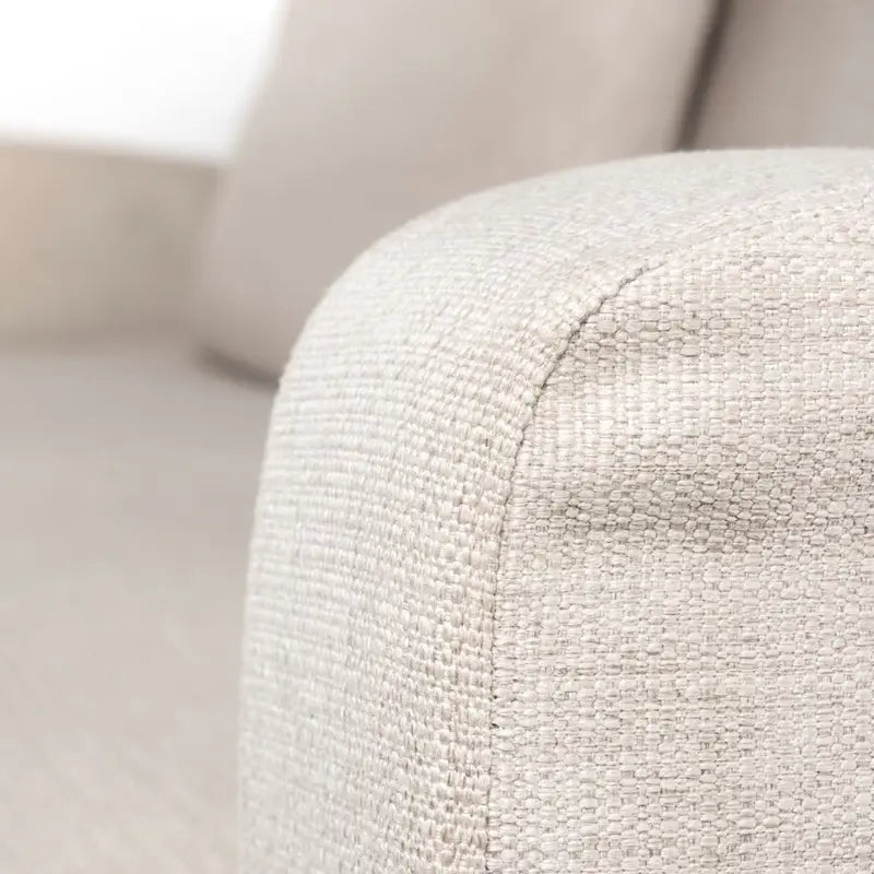 Canapé déhoussable en tissu beige Denly avec coussins de dossier à double empilement - 92,5 larg. x 38,2 prof. x 34,5 haut.