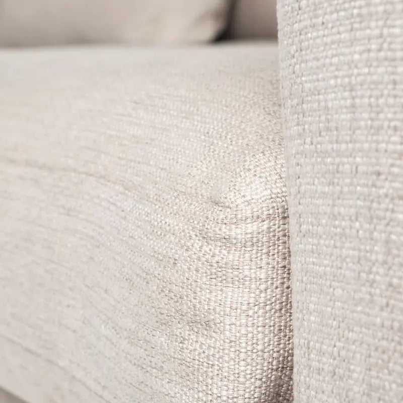 Canapé déhoussable en tissu beige Denly avec coussins de dossier à double empilement - 92,5 larg. x 38,2 prof. x 34,5 haut.