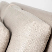 Canapé déhoussable en tissu beige Denly avec coussins de dossier à double empilement - 92,5 larg. x 38,2 prof. x 34,5 haut.