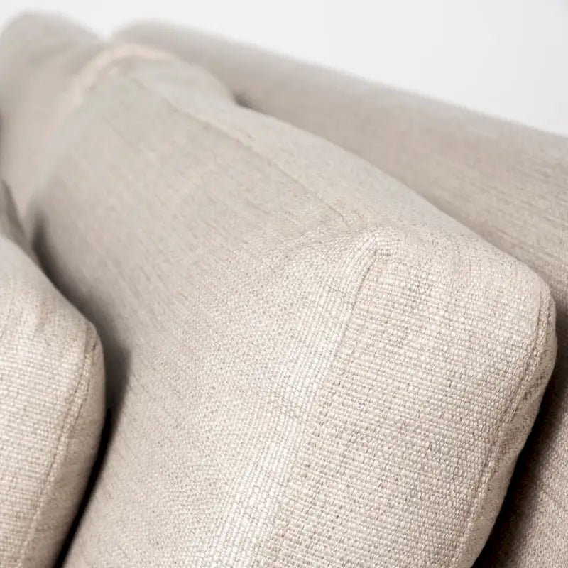 Canapé déhoussable en tissu beige Denly avec coussins de dossier à double empilement - 92,5 larg. x 38,2 prof. x 34,5 haut.