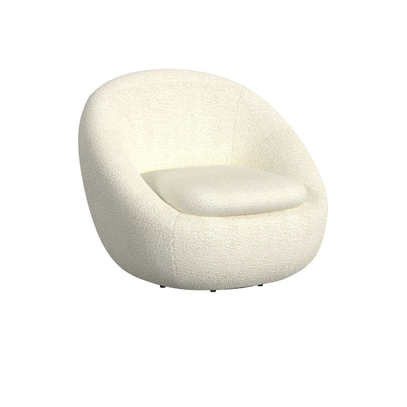 Fauteuil pivotant rond HomePop en sherpa blanc