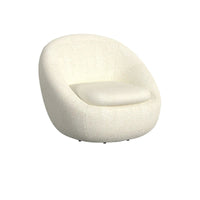 Fauteuil pivotant rond HomePop en sherpa blanc