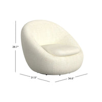 Fauteuil pivotant rond HomePop en sherpa blanc