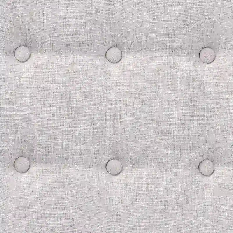 Repose-pieds ottoman Jeanine Japandi en tissu gris foncé et bois finition noyer