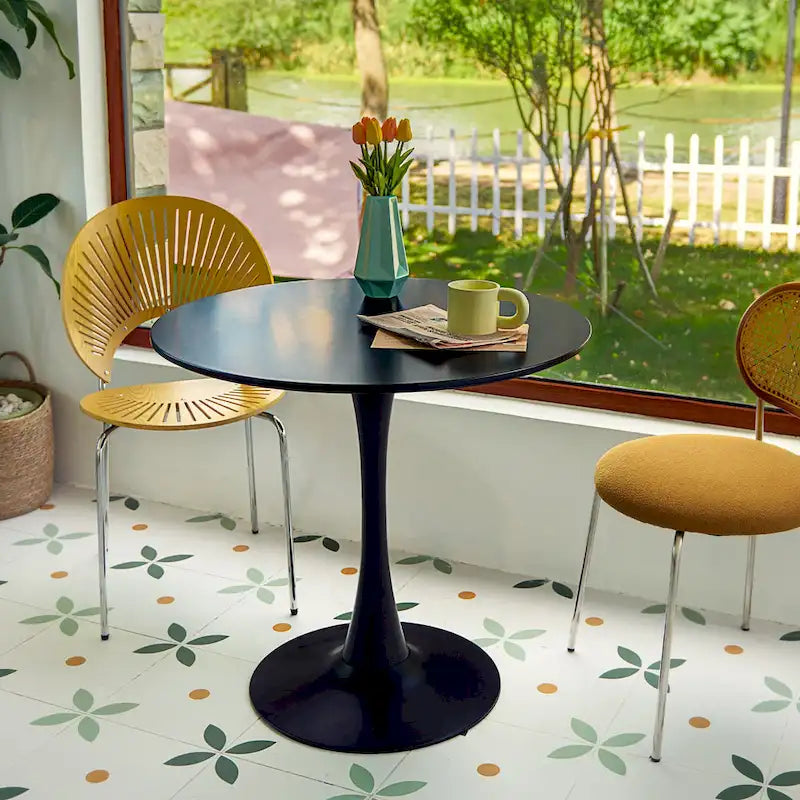 Table de cuisine et de salle à manger ronde moderne CO-Z 31.5 pouces pour 2-4 personnes