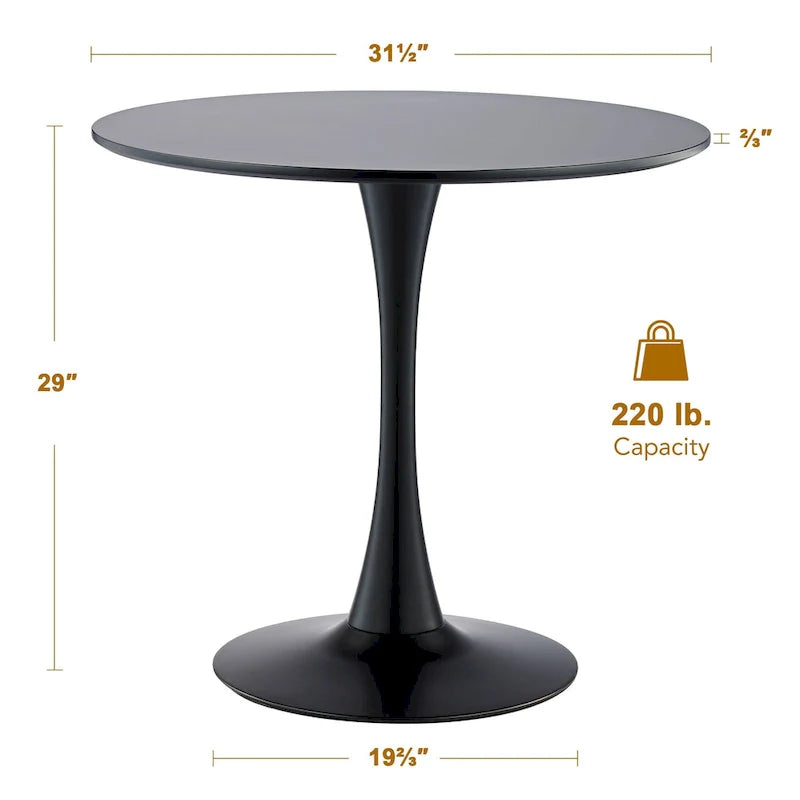 Table de cuisine et de salle à manger ronde moderne CO-Z 31.5 pouces pour 2-4 personnes