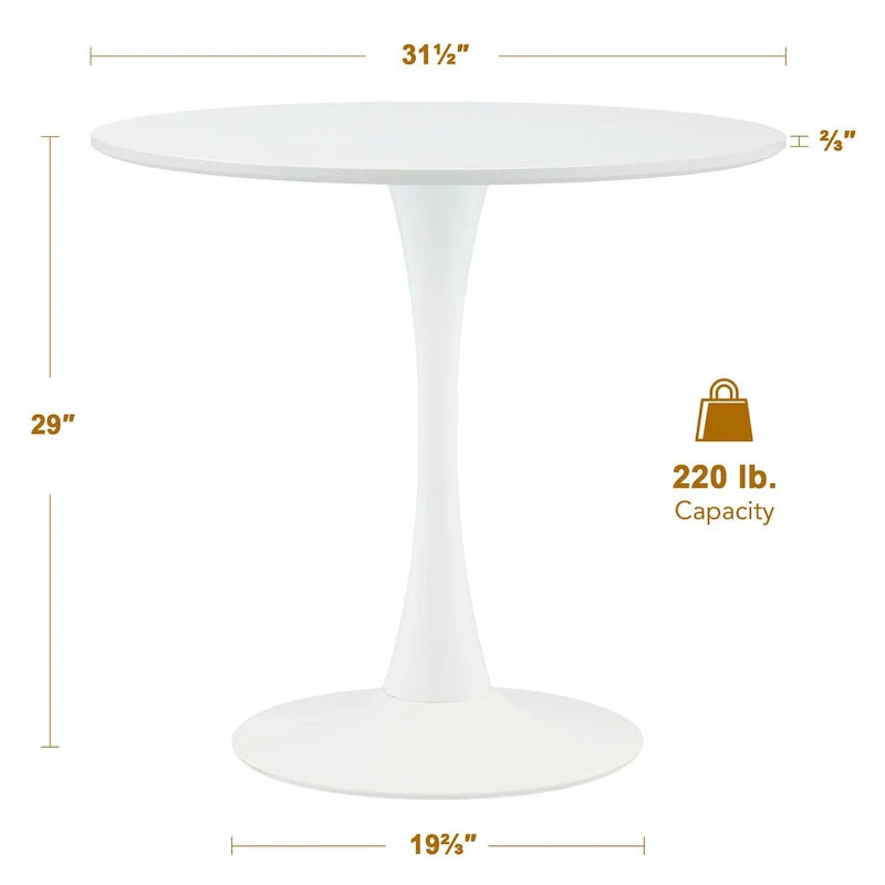 Table de cuisine et de salle à manger ronde moderne CO-Z 31.5 pouces pour 2-4 personnes
