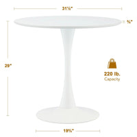 Table de cuisine et de salle à manger ronde moderne CO-Z 31.5 pouces pour 2-4 personnes