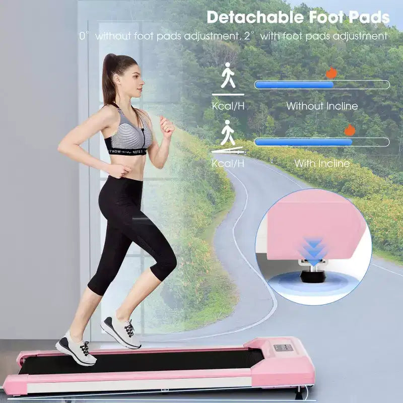 Tapis de marche Costway 1-6 km/h sous le bureau avec télécommande et écran LED Noir/Rose/Blanc/Gris