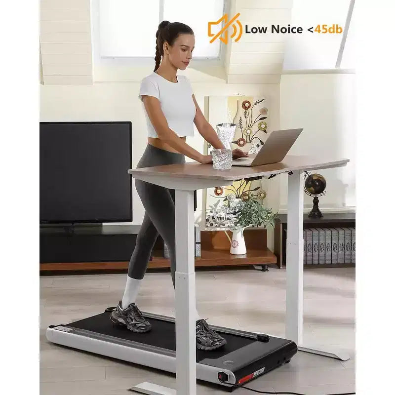 Tapis de course pliable 2,25 CV, tapis de course électrique pour bureau à domicile, tapis de course peu encombrant, tapis de course portable sans assemblage nécessaire pour l'exercice à la maison ou au bureau