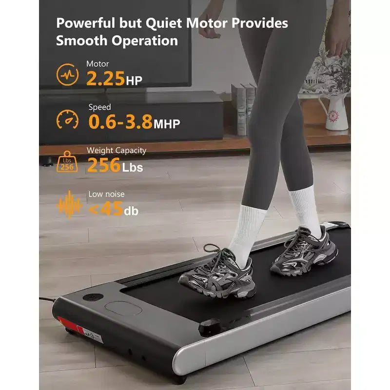 Tapis de course pliable 2,25 CV, tapis de course électrique pour bureau à domicile, tapis de course peu encombrant, tapis de course portable sans assemblage nécessaire pour l'exercice à la maison ou au bureau