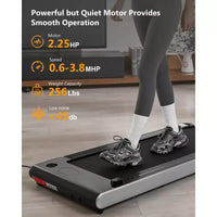 Tapis de course pliable 2,25 CV, tapis de course électrique pour bureau à domicile, tapis de course peu encombrant, tapis de course portable sans assemblage nécessaire pour l'exercice à la maison ou au bureau
