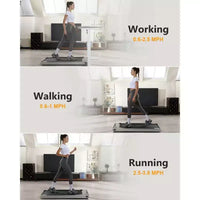 Tapis de course pliable 2,25 CV, tapis de course électrique pour bureau à domicile, tapis de course peu encombrant, tapis de course portable sans assemblage nécessaire pour l'exercice à la maison ou au bureau