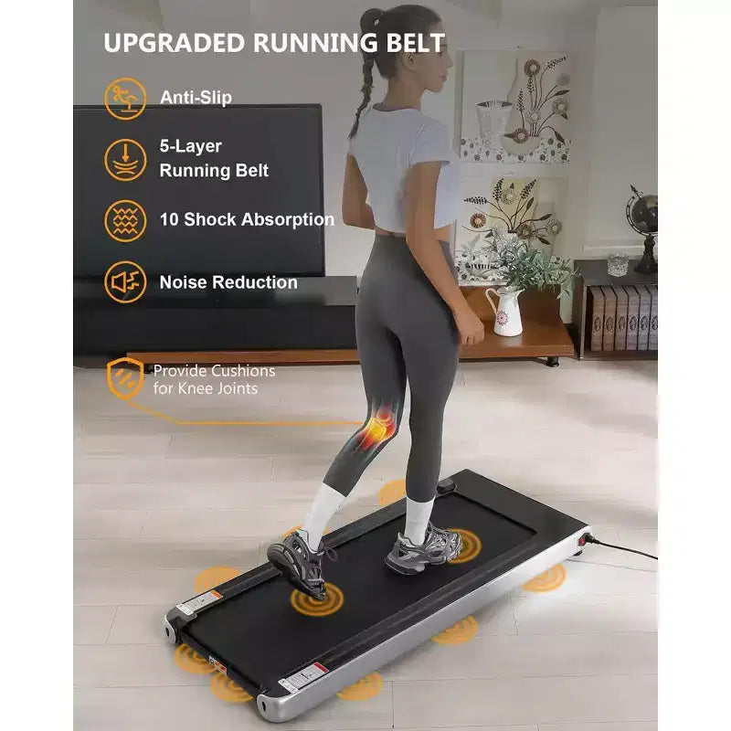Tapis de course pliable 2,25 CV, tapis de course électrique pour bureau à domicile, tapis de course peu encombrant, tapis de course portable sans assemblage nécessaire pour l'exercice à la maison ou au bureau