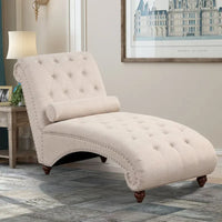 Méridienne d'Intérieur Moderne sans Accoudoirs en Velours avec 1 Coussin Traversin
