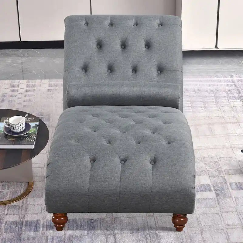 Méridienne d'Intérieur Moderne sans Accoudoirs en Velours avec 1 Coussin Traversin