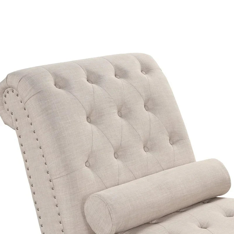 Méridienne d'Intérieur Moderne sans Accoudoirs en Velours avec 1 Coussin Traversin