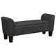 Banc de rangement d'appoint de 55 pouces avec revêtement en velours haute performance, noir