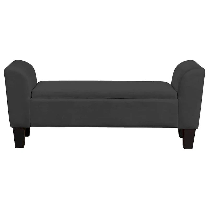 Banc de rangement d'appoint de 55 pouces avec revêtement en velours haute performance, noir