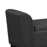 Banc de rangement d'appoint de 55 pouces avec revêtement en velours haute performance, noir