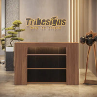 Grand bureau d'accueil avec lumières LED pour salon de coiffure, salle d'accueil, magasin, bureau, hall, commerce de détail, clinique
