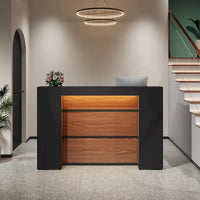 Grand bureau d'accueil avec lumières LED pour salon de coiffure, salle d'accueil, magasin, bureau, hall, commerce de détail, clinique
