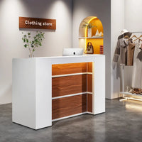 Grand bureau d'accueil avec lumières LED pour salon de coiffure, salle d'accueil, magasin, bureau, hall, commerce de détail, clinique