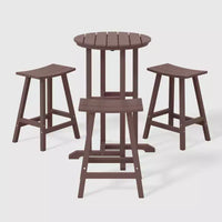 WestinTrends Malibu Ensemble de bistro de comptoir d'extérieur en PEHD résistant aux intempéries (4 pièces)