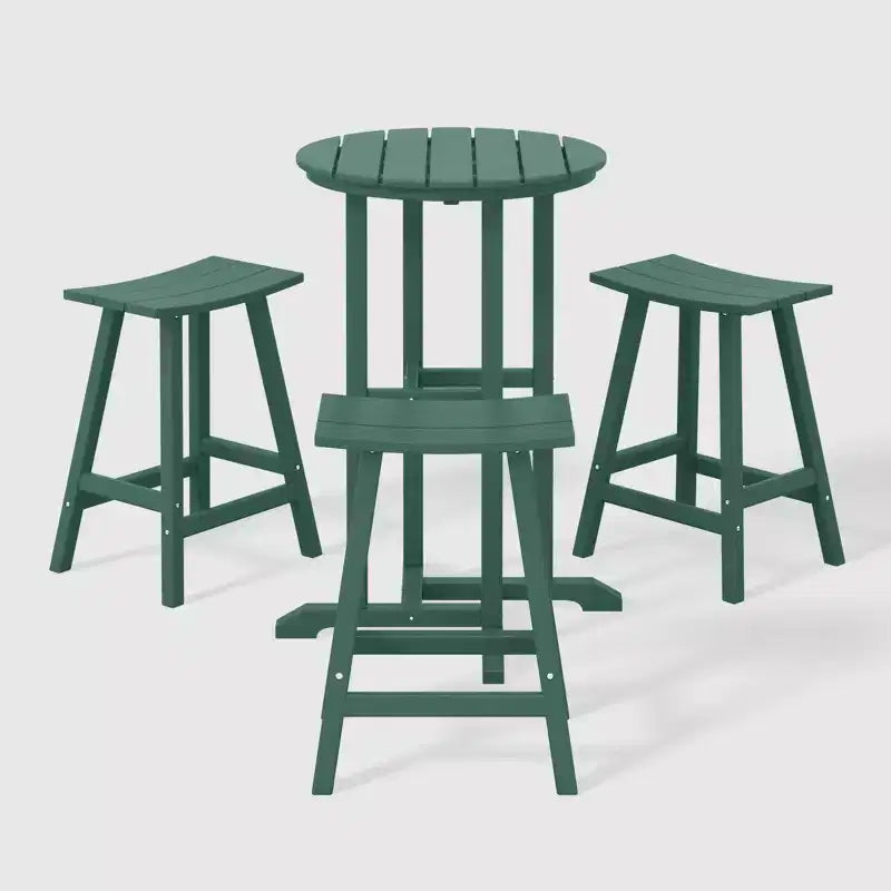 WestinTrends Malibu Ensemble de bistro de comptoir d'extérieur en PEHD résistant aux intempéries (4 pièces)