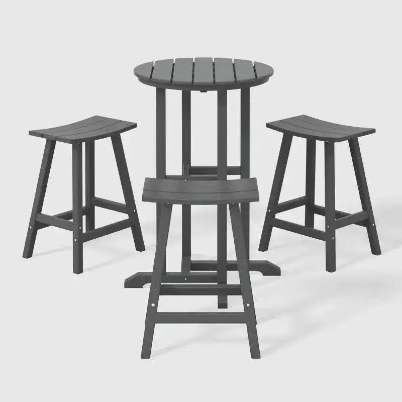 WestinTrends Malibu Ensemble de bistro de comptoir d'extérieur en PEHD résistant aux intempéries (4 pièces)