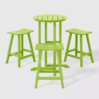 WestinTrends Malibu Ensemble de bistro de comptoir d'extérieur en PEHD résistant aux intempéries (4 pièces)