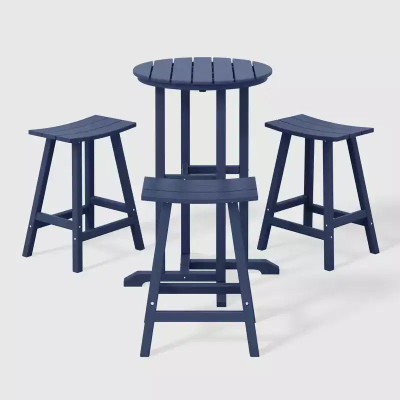 WestinTrends Malibu Ensemble de bistro de comptoir d'extérieur en PEHD résistant aux intempéries (4 pièces)