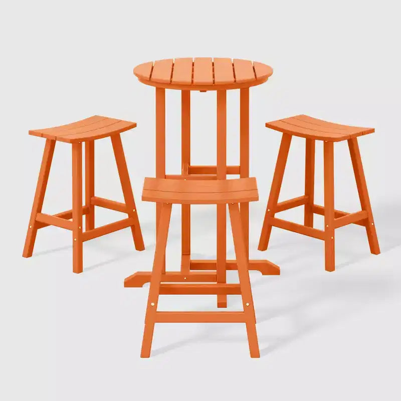 WestinTrends Malibu Ensemble de bistro de comptoir d'extérieur en PEHD résistant aux intempéries (4 pièces)