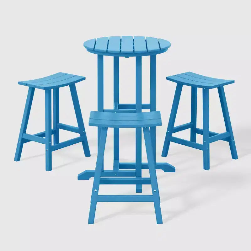 WestinTrends Malibu Ensemble de bistro de comptoir d'extérieur en PEHD résistant aux intempéries (4 pièces)