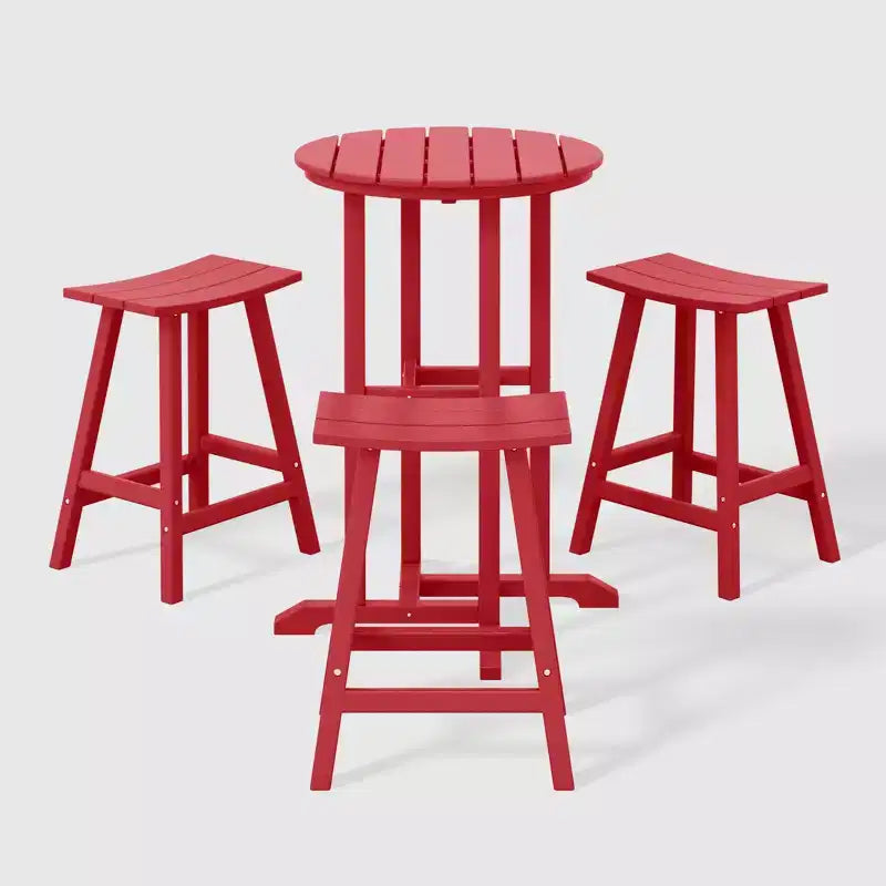 WestinTrends Malibu Ensemble de bistro de comptoir d'extérieur en PEHD résistant aux intempéries (4 pièces)