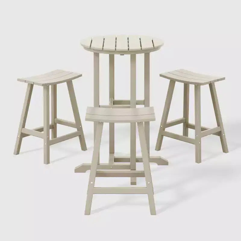 WestinTrends Malibu Ensemble de bistro de comptoir d'extérieur en PEHD résistant aux intempéries (4 pièces)