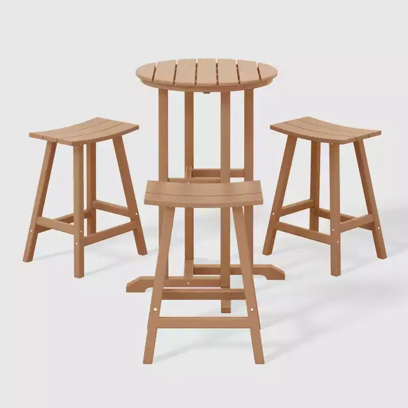 WestinTrends Malibu Ensemble de bistro de comptoir d'extérieur en PEHD résistant aux intempéries (4 pièces)