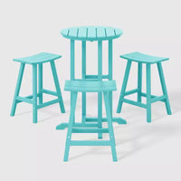 WestinTrends Malibu Ensemble de bistro de comptoir d'extérieur en PEHD résistant aux intempéries (4 pièces)