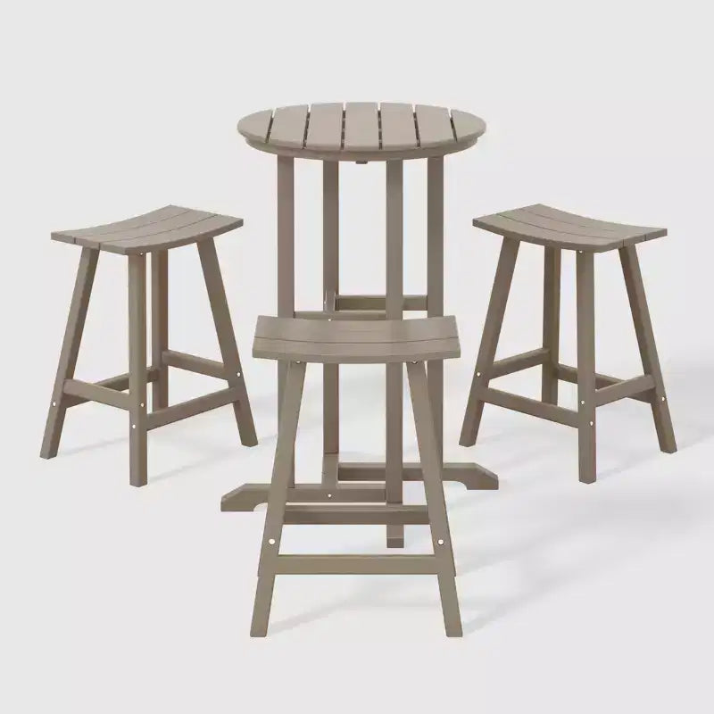 WestinTrends Malibu Ensemble de bistro de comptoir d'extérieur en PEHD résistant aux intempéries (4 pièces)