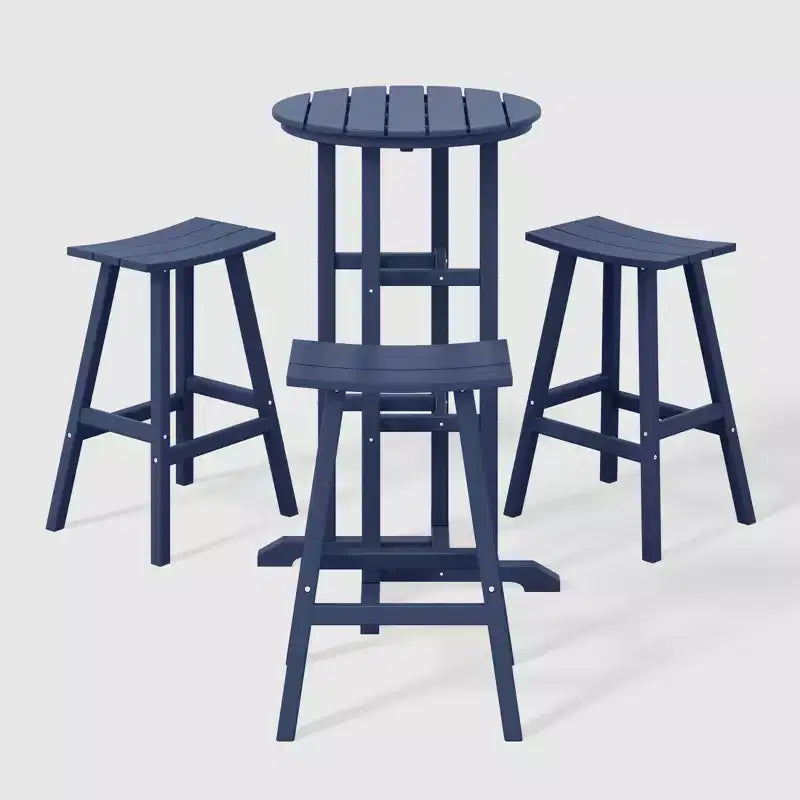 WestinTrends Malibu Ensemble bistrot de bar d'extérieur en HDPE résistant aux intempéries (4 pièces)