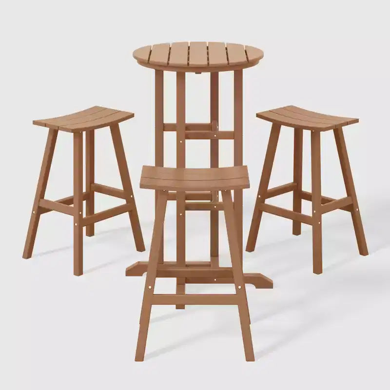 WestinTrends Malibu Ensemble bistrot de bar d'extérieur en HDPE résistant aux intempéries (4 pièces)