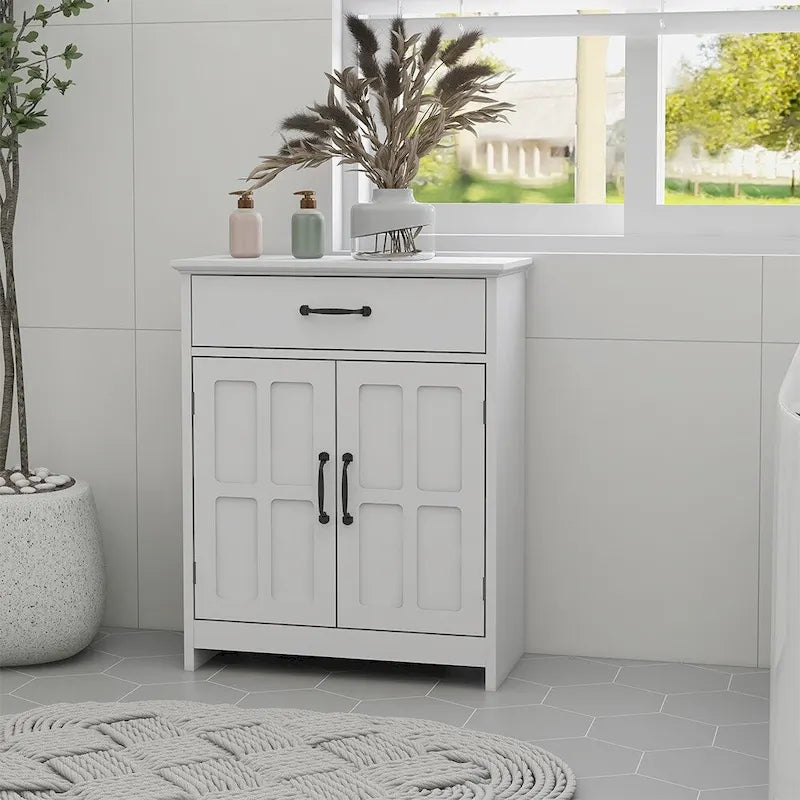 Meuble de sol autoportant pour salle de bain, meuble de rangement